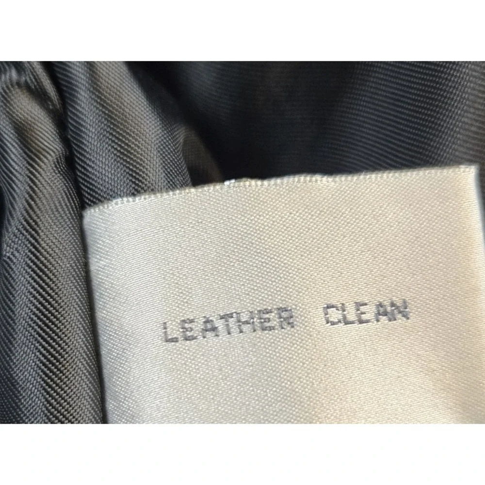 VTG John Ashford Men's Leather Coat Fully Lined High‎ Collar zip Snap Size XL